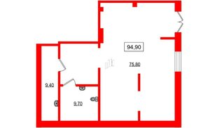 Помещение в ЖК Парусная 1, 94.9 м², 1 этаж