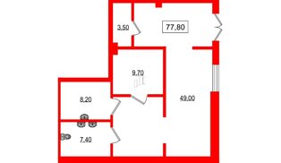 Помещение в ЖК Парусная 1, 77.8 м², 1 этаж