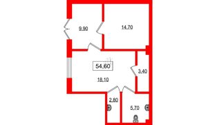 Помещение в ЖК Парусная 1, 54.6 м², 1 этаж