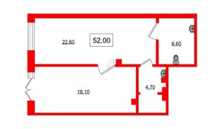 Помещение в ЖК Парусная 1, 52 м², 1 этаж