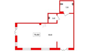 Помещение в ЖК Парусная 1, 78.8 м², 1 этаж