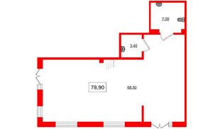 Помещение в ЖК Парусная 1, 78.9 м², 1 этаж