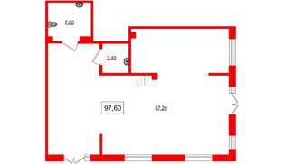 Помещение в ЖК Парусная 1, 97.6 м², 1 этаж