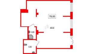 Помещение в ЖК Парусная 1, 78 м², 1 этаж