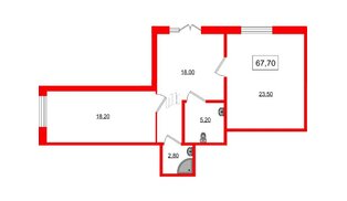 Помещение в ЖК Парусная 1, 67.7 м², 2 этаж