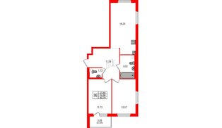 Квартира в ЖК «Дубровка. Park», 2 комнатная, 60.79 м², 2 этаж