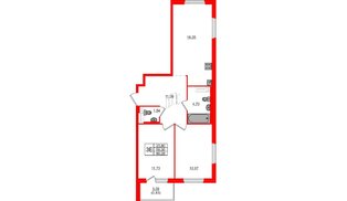Квартира в ЖК «Дубровка. Park», 2 комнатная, 60.28 м², 3 этаж