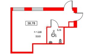 Помещение в ЖК ID Светлановский, 38.9 м², 1 этаж