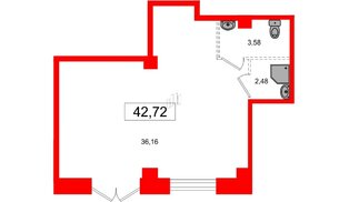 Помещение в ЖК Вольта, 42.72 м², 1 этаж