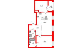 Квартира в ЖК «Новый Питер», 2 комнатная, 63.38 м², 10 этаж
