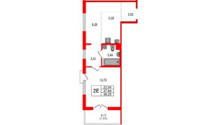 Квартира в ЖК «ЛесАрт», 1 комнатная, 39.25 м², 10 этаж