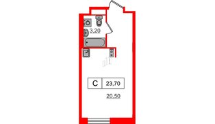 Апартаменты в ЖК Апартаменты Gler, студия, 23.7 м², 8 этаж