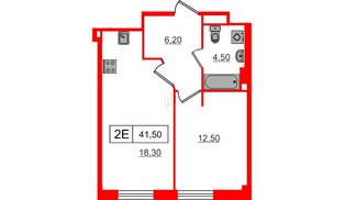 Апартаменты в ЖК Апартаменты Gler, 1 комнатные, 41.5 м², 4 этаж