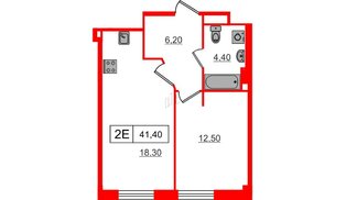 Апартаменты в ЖК Апартаменты Gler, 1 комнатные, 41.4 м², 8 этаж