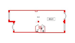 Помещение в ЖК Дубровский, 89.61 м², 1 этаж