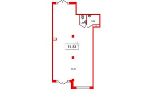 Помещение в ЖК Дубровский, 74.83 м², 1 этаж