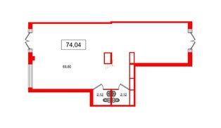 Помещение в ЖК Дубровский, 74.04 м², 1 этаж