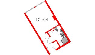 Апартаменты в ЖК Апарт-отель «МОСКО», студия, 20 м², 8 этаж