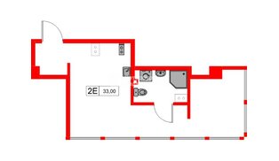 Апартаменты в ЖК Апарт-отель «МОСКО», 1 комнатные, 33 м², 5 этаж