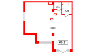 Помещение в ЖК «Дворцовый фасад╗, 66.21 м², 1 этаж