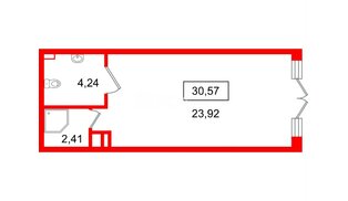 Помещение в ЖК Дворцовый фасад коммерческое, 30.57 м², 1 этаж