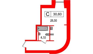 Апартаменты в ЖК Serebro Avenue Apart, студия, 30.6 м², 8 этаж