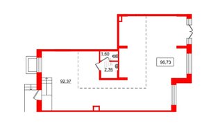 Помещение в ЖК Рождественский квартал, 96.73 м², 1 этаж