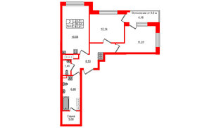 Квартира в ЖК Setl Ривьера, 2 комнатная, 59.33 м², 4 этаж
