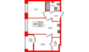 Квартира в ЖК NEWПИТЕР, 2 комнатная, 50.5 м², 8 этаж