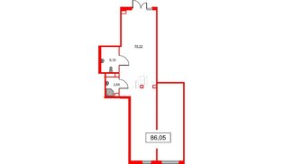 Помещение в ЖК GloraX Парголово, 86.05 м², 1 этаж