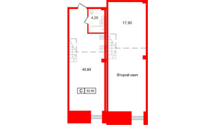 Апартаменты в ЖК Апарт-отель ФОМИН, студия, 62.9 м², 1 этаж