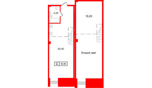 Апартаменты в ЖК Апарт-отель ФОМИН, студия, 62.8 м², 1 этаж