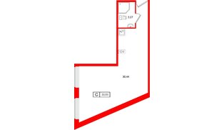 Апартаменты в ЖК «Клубный дом Лиговский,127», студия, 33.51 м², 2 этаж