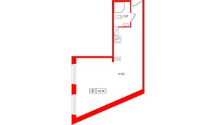 Апартаменты в ЖК «Клубный дом Лиговский,127», студия, 34.9 м², 3 этаж