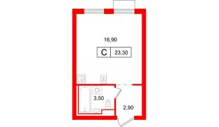Квартира в ЖК Витебский парк, студия, 23.3 м², 5 этаж