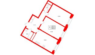Квартира в ЖК «Мариинка Делюкс», 2 комнатная, 68.2 м², 2 этаж