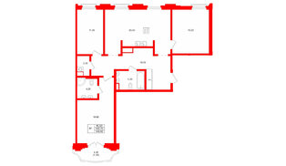 Квартира в ЖК MARIINKA DELUXE, 3 комнатная, 102.7 м², 7 этаж