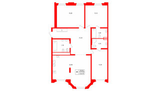 Квартира в ЖК MARIINKA DELUXE, 3 комнатная, 122.1 м², 5 этаж