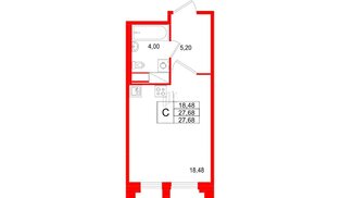 Квартира в ЖК «Ассамблея», студия, 27.68 м², 4 этаж