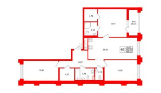 Квартира в ЖК «Ассамблея», 3 комнатная, 105.52 м², 3 этаж