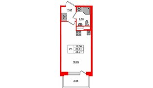 Квартира в ЖК «Сэтл ЛОФТ», студия, 23.91 м², 10 этаж