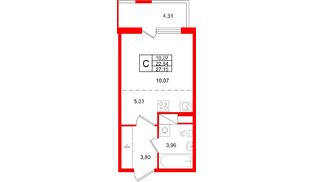 Квартира в ЖК ЯСНО.ЯНИНО, студия, 27.15 м², 8 этаж