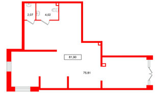 Помещение в ЖК Имена, 81.9 м², 1 этаж
