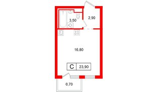 Квартира в ЖК Витебский парк, студия, 23.9 м², 8 этаж