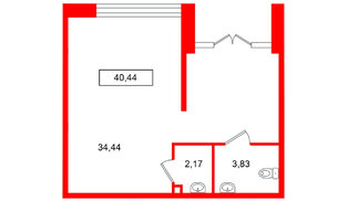 Помещение в ЖК Имена, 40.44 м², 1 этаж