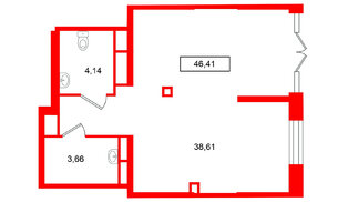 Помещение в ЖК Имена, 46.41 м², 1 этаж