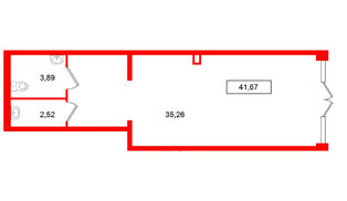 Помещение в ЖК Имена, 41.67 м², 1 этаж