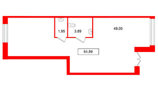 Помещение в ЖК Имена, 54.89 м², 1 этаж