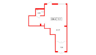 Помещение в ЖК Расцветай в Янино, 72.71 м², 1 этаж