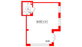 Помещение в ЖК Город спутник Южный., 61.8 м², 1 этаж